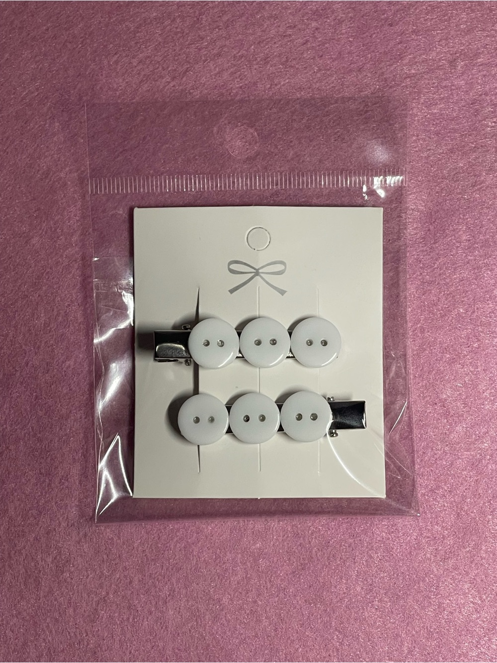2 listings for $15 Handmade White Button Accent Women’s Hair Clips Perfect Gift